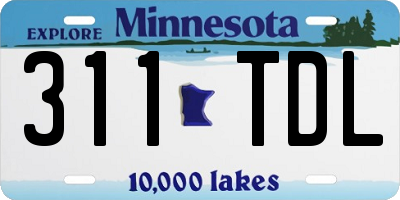 MN license plate 311TDL