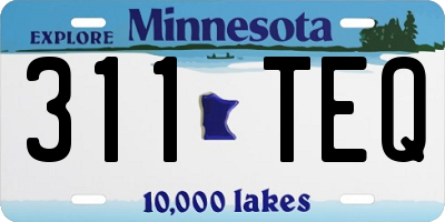 MN license plate 311TEQ