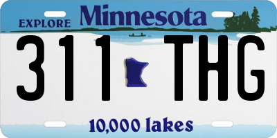 MN license plate 311THG