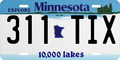 MN license plate 311TIX