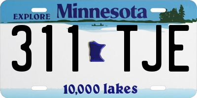 MN license plate 311TJE