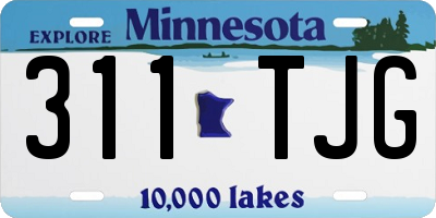 MN license plate 311TJG