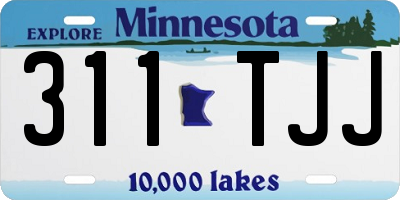 MN license plate 311TJJ