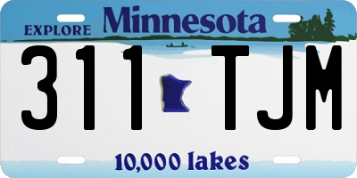 MN license plate 311TJM