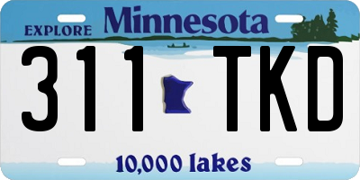 MN license plate 311TKD
