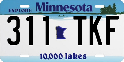 MN license plate 311TKF