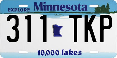MN license plate 311TKP