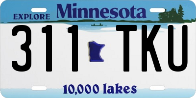 MN license plate 311TKU