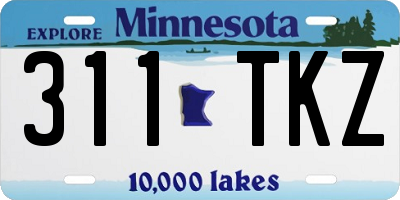 MN license plate 311TKZ