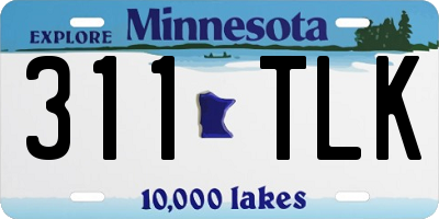 MN license plate 311TLK