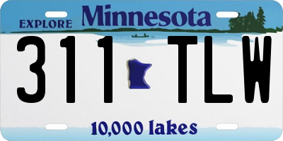 MN license plate 311TLW