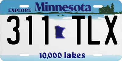 MN license plate 311TLX