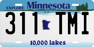 MN license plate 311TMI