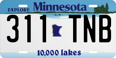 MN license plate 311TNB