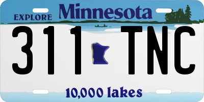 MN license plate 311TNC
