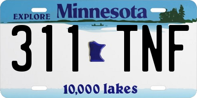 MN license plate 311TNF