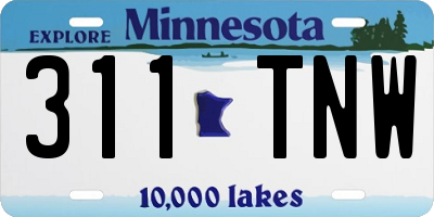 MN license plate 311TNW