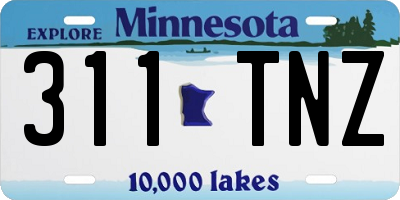 MN license plate 311TNZ
