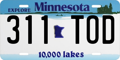 MN license plate 311TOD
