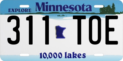 MN license plate 311TOE