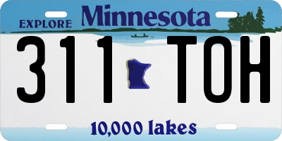 MN license plate 311TOH