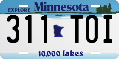 MN license plate 311TOI