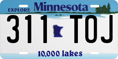 MN license plate 311TOJ