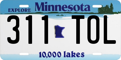 MN license plate 311TOL