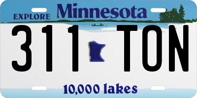 MN license plate 311TON