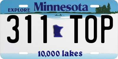 MN license plate 311TOP