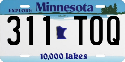 MN license plate 311TOQ