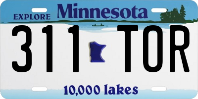 MN license plate 311TOR