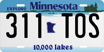 MN license plate 311TOS