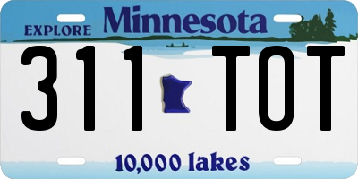 MN license plate 311TOT
