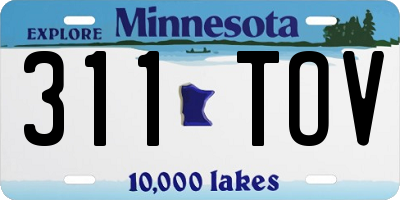 MN license plate 311TOV