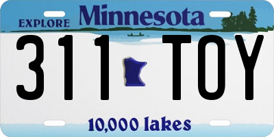 MN license plate 311TOY