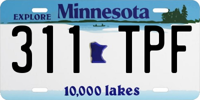 MN license plate 311TPF