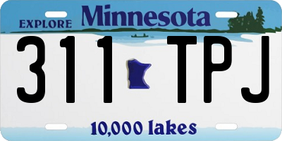 MN license plate 311TPJ