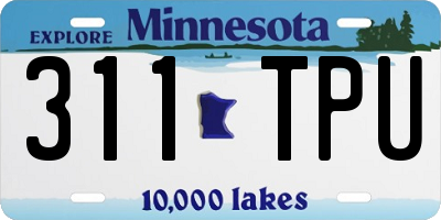 MN license plate 311TPU