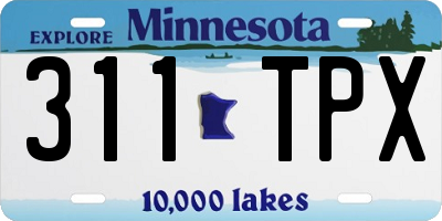 MN license plate 311TPX