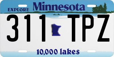 MN license plate 311TPZ