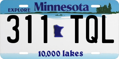 MN license plate 311TQL