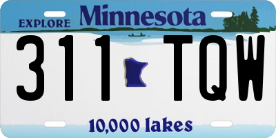 MN license plate 311TQW