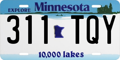 MN license plate 311TQY