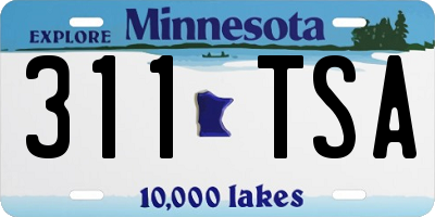 MN license plate 311TSA