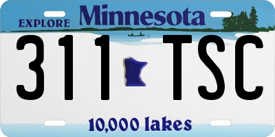 MN license plate 311TSC
