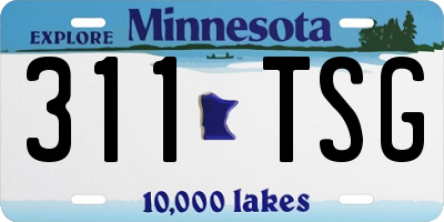 MN license plate 311TSG