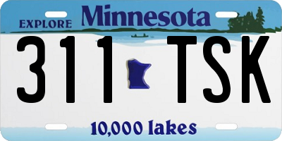 MN license plate 311TSK