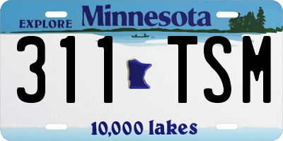 MN license plate 311TSM