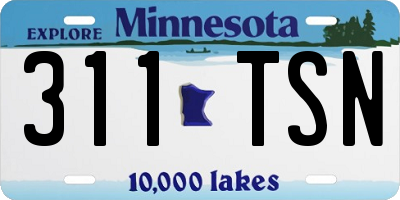 MN license plate 311TSN